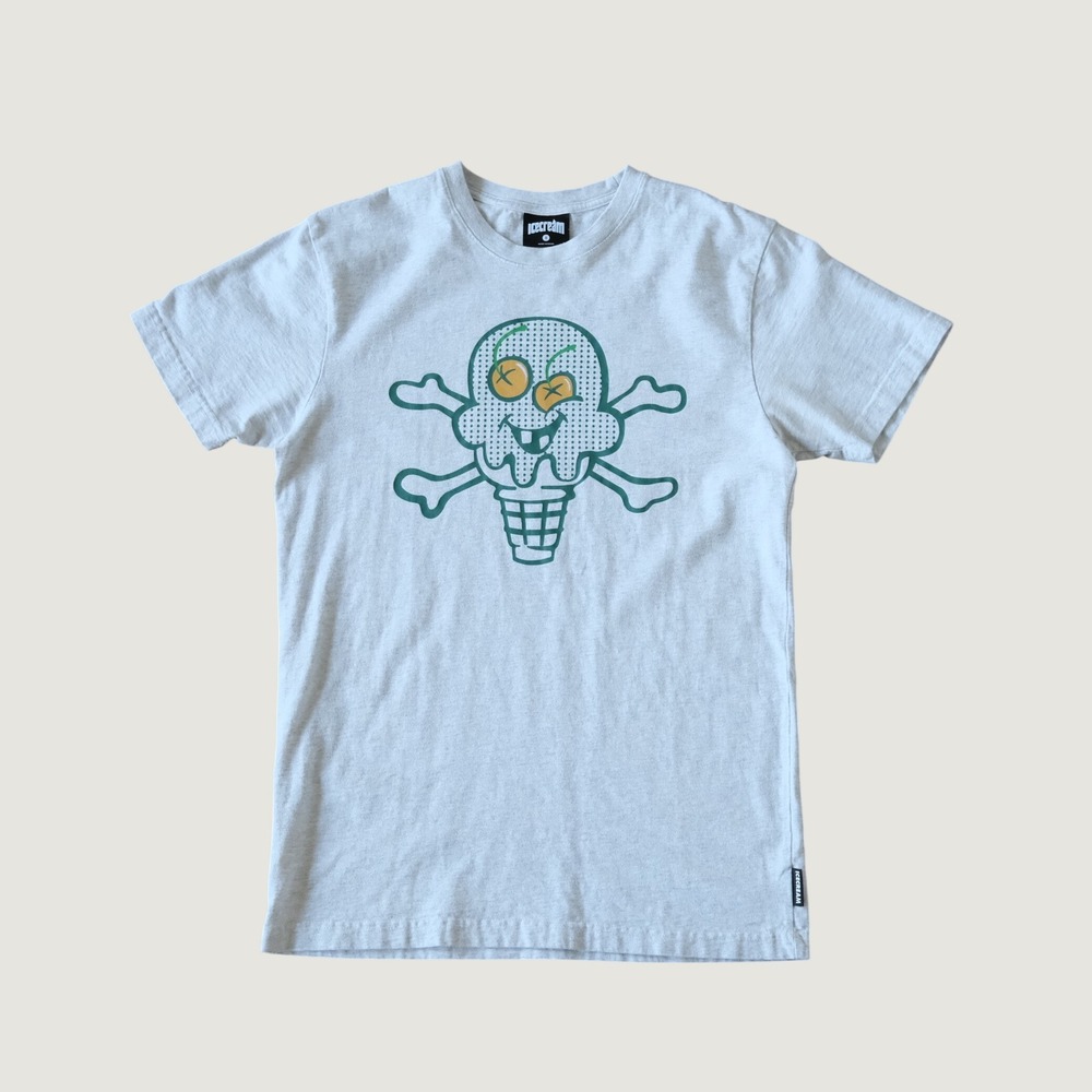 Icecream T Shirt Grey Skull Crossbones Graphic Streetwear Small Pharrell BBC